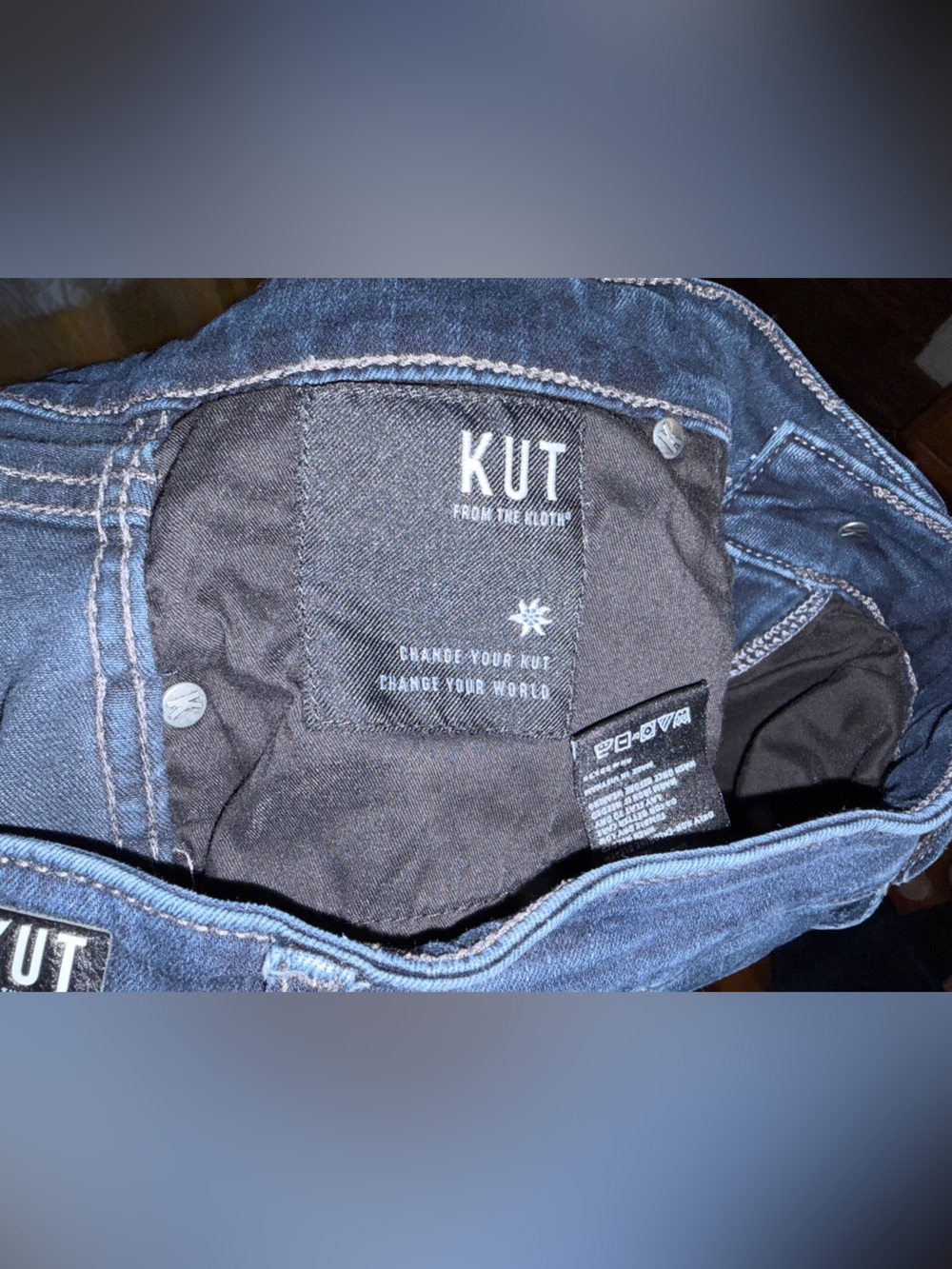 Kut from the Kloth Dark Blue Diana Fab Ab Skinny Jeans high rise nice! Size 16 - Picture 5 of 14